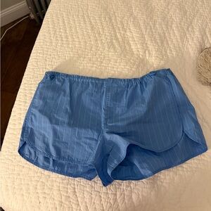 Urban Outfitters Blue Pinstripe Athletic Drawstring Shorts